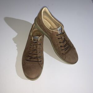 ECCO Soft 7 Sneakers Mens Size 10.5 Brown Nubuck Lace Up Casual Comfort